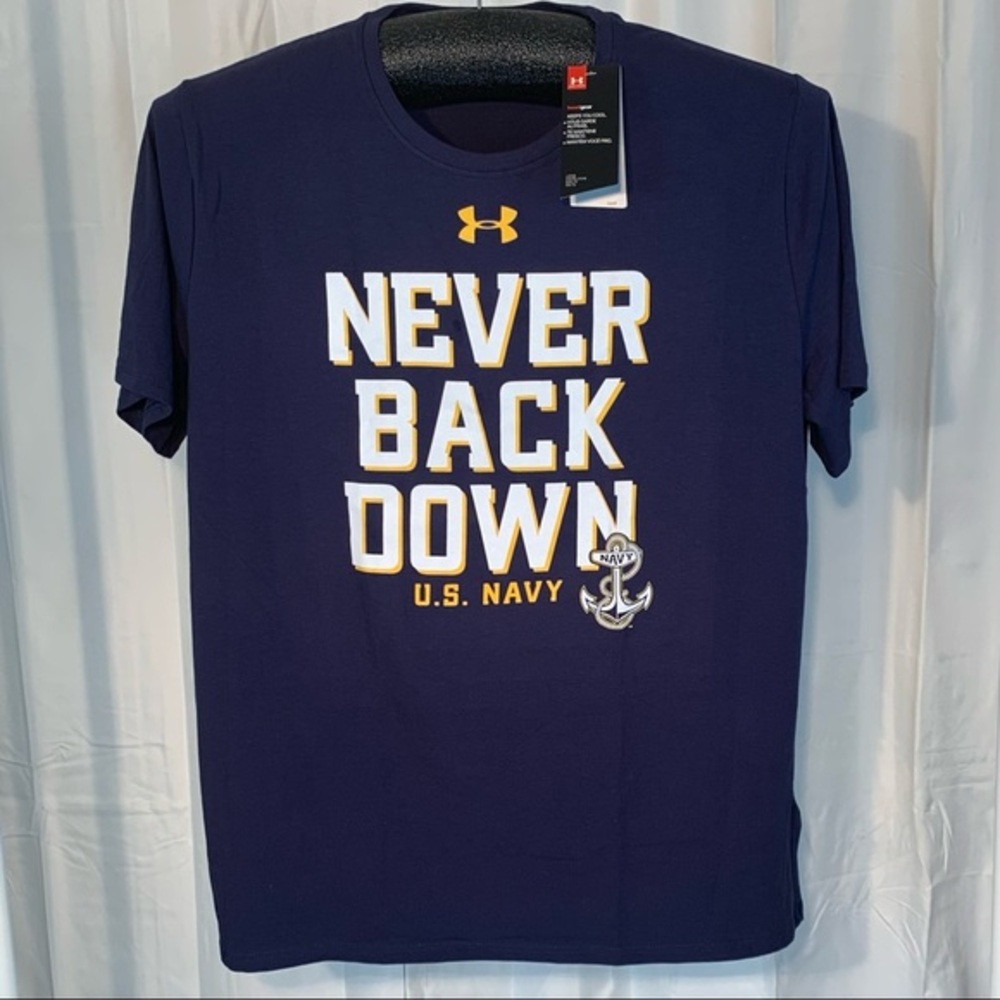Under Armour NWT “NAVY” navy blue short sleeve tee shirt. - Picture 7 of 16
